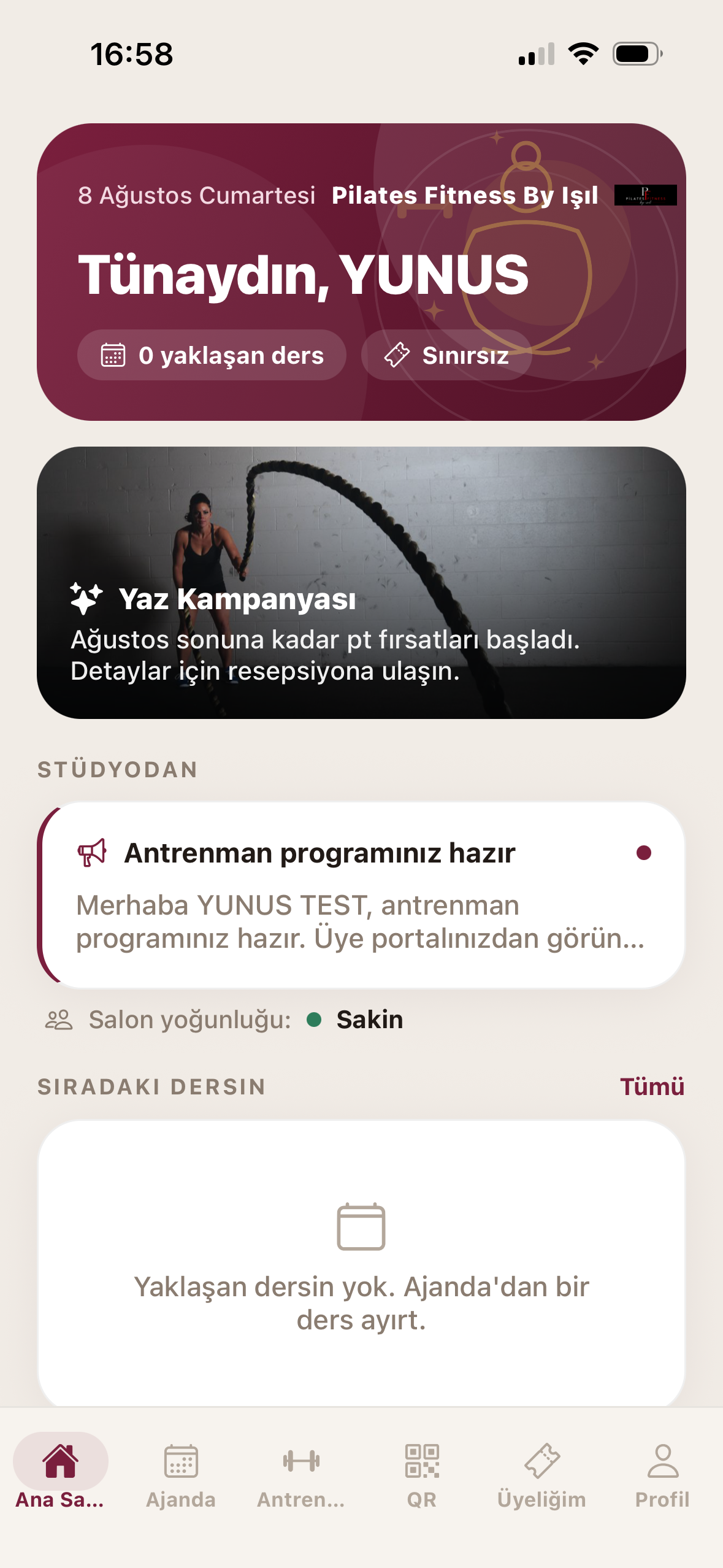 Uygulama ana ekranı