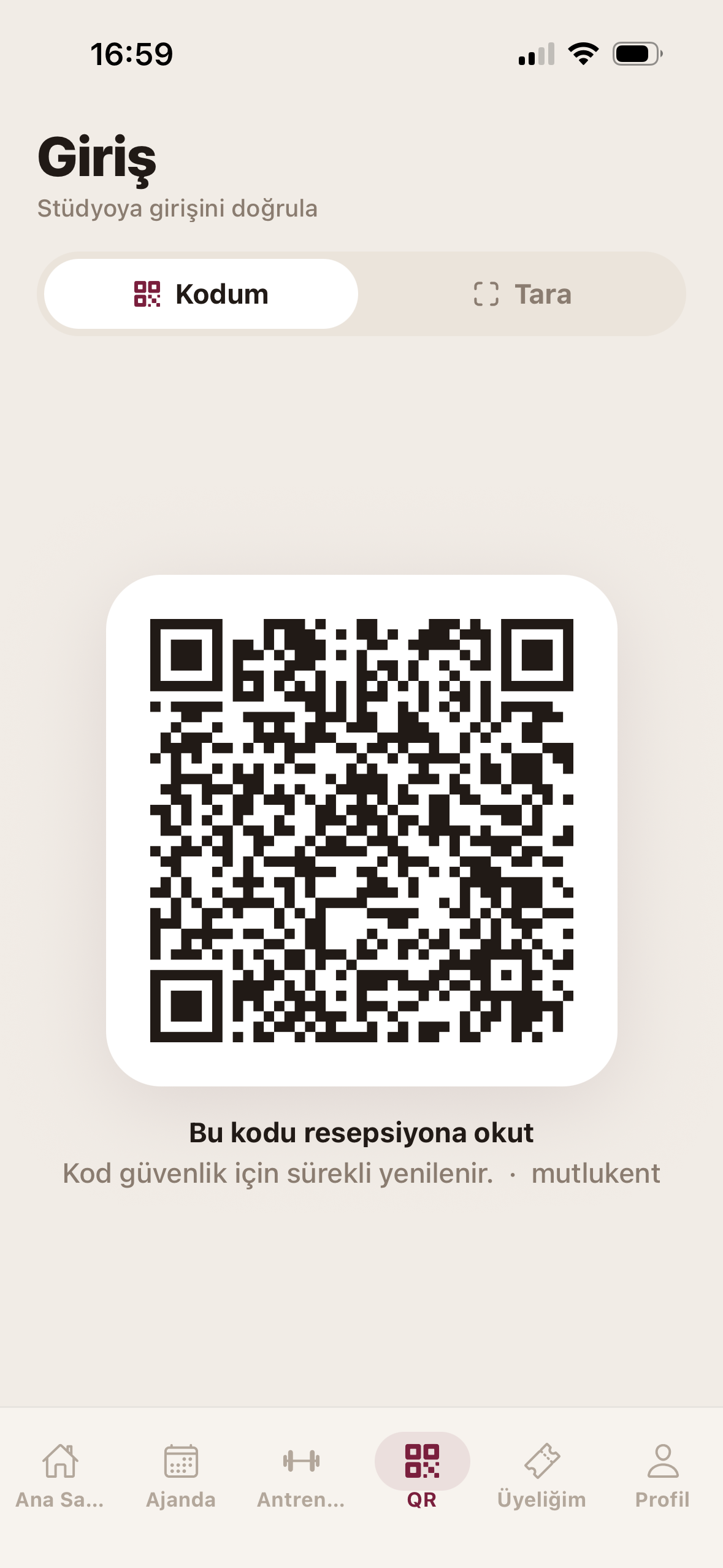 QR ile giriş