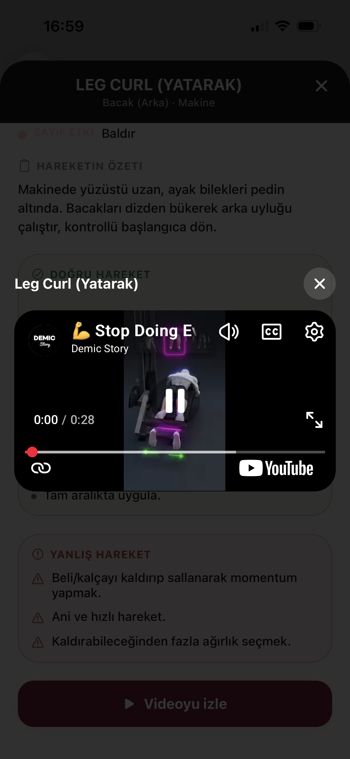 Hareketin videosu